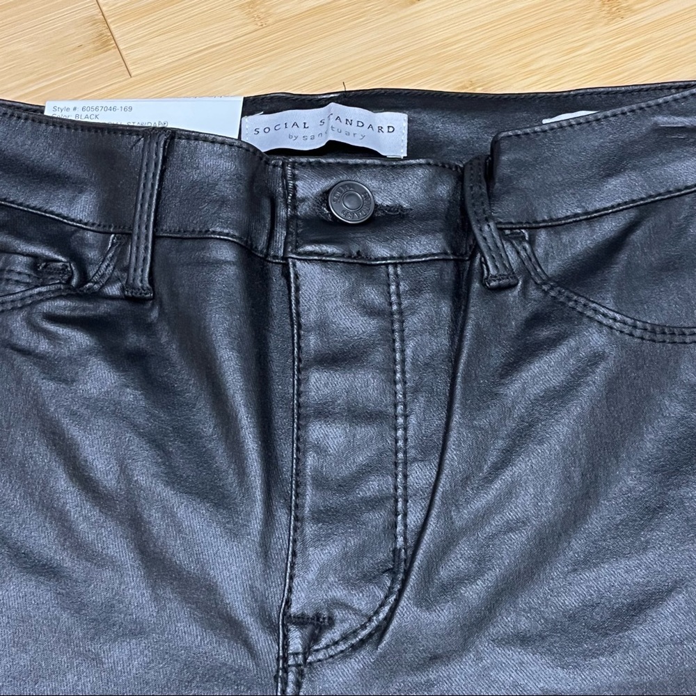 NWT Faux Leather Look Social Standard Skinny Ankle Jeans, Sz 6 or Sz 4 - Picture 7 of 16